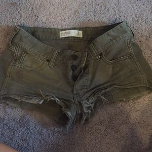 A&F Army Green Low Rise Shorts